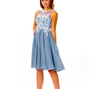 Azazie Charlotte Formal dress - dusty sage (not blue) size 18 NWT